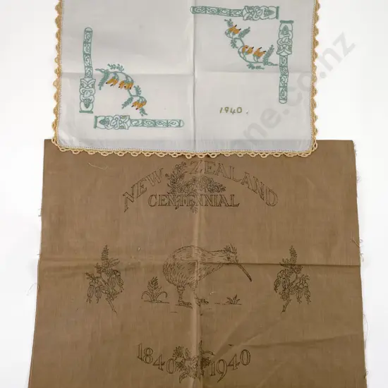 C1950's New Zealand Themed Tray Cloth
