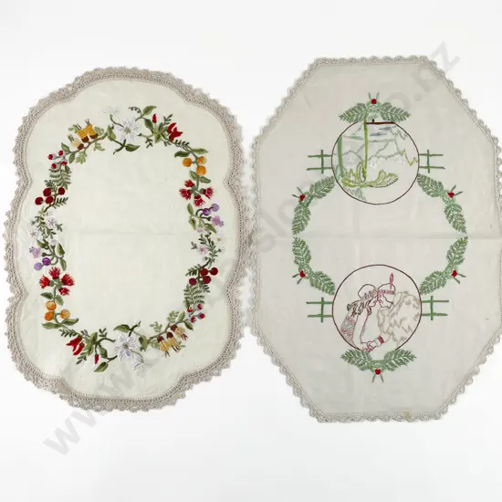Two C1950's New Zealand Themed Doilies