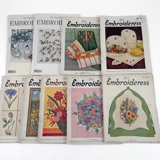 Seven issues of The Embroideress Magazine & Two of The World of Embroidery