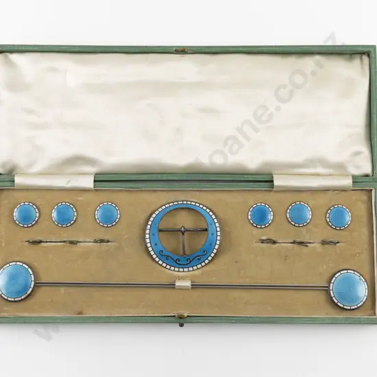 Cased S/S Buckle Button and Hat Pin Set