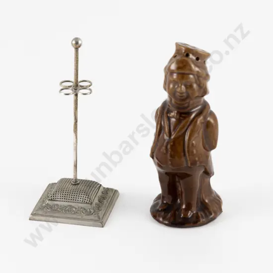 English Moulded Earthenware Character Hat Pin Holder