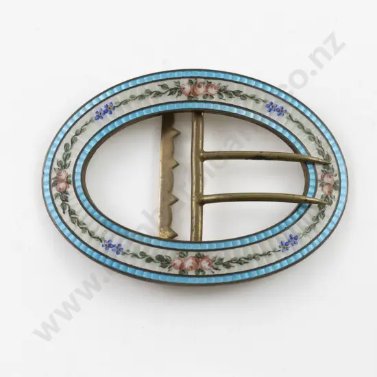 Edwardian Guilloche Enamel Buckle