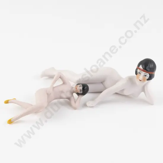 Two German Art Deco Bisque Bathing Beauties