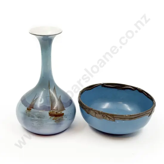 Shelley Hand Painted Specimen Vases and Art Nouveau Bowl