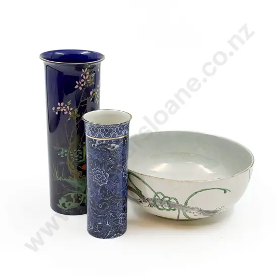 Shelley Two Vases and Fruit Bowl