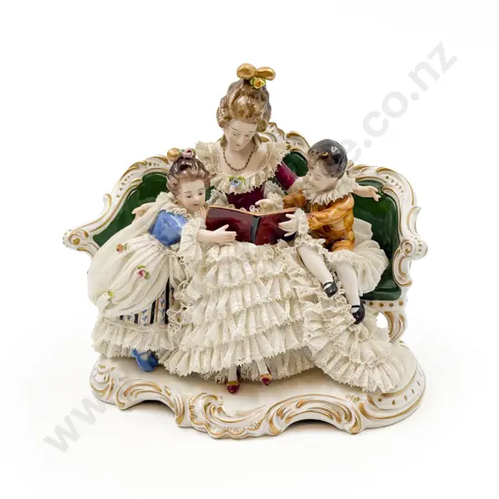 Large Dresden Lace Figure Group (faults)