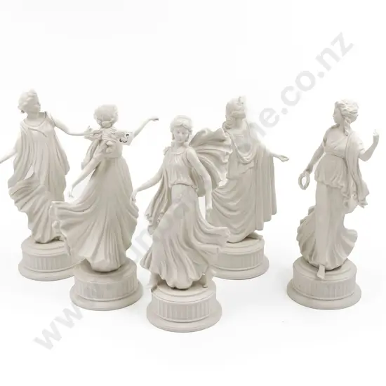 Set of Five Ltd Ed Wedgwood Bisque Figures " The Dancing Hours"