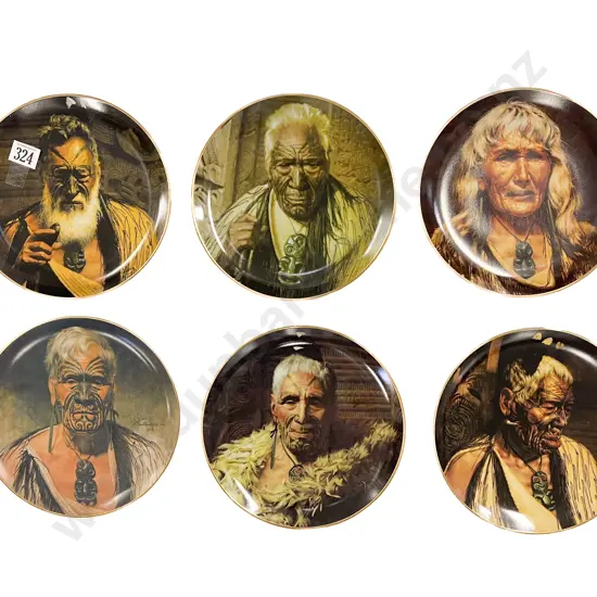 Set Of Six Temuka Goldie Portrait Plates