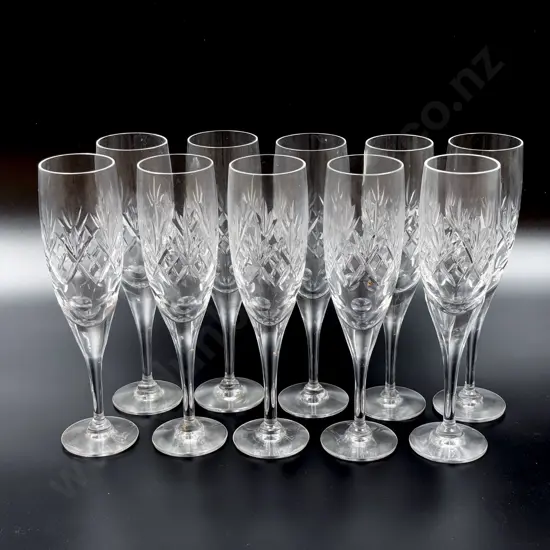 Royal Doulton Crystal Ten Champagne Flutes