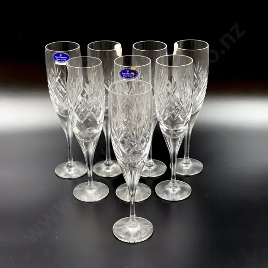 Royal Doulton Crystal Eight Champagne Flutes