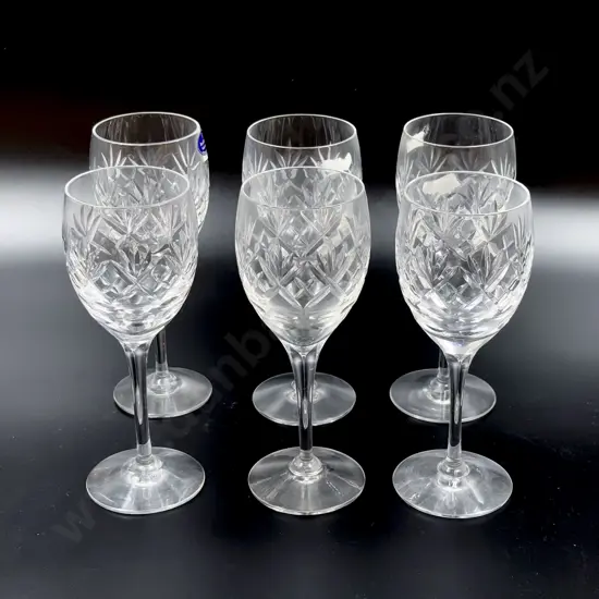 Royal Doulton Crystal Six Red Wine Goblets