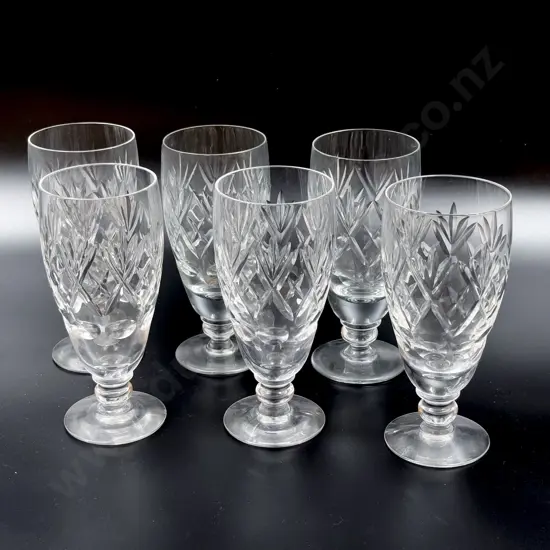 Royal Doulton Crystal Six Lager Goblets