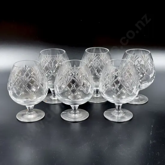 Royal Doulton Crystal Six Brandy Balloons