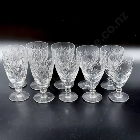 Royal Doulton Crystal Ten Mixed Wine Goblets