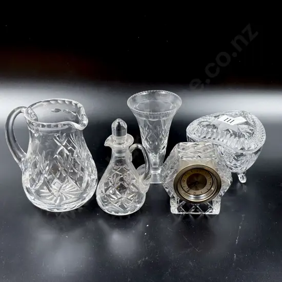 Crystal Jug Trinket Box with Vase and Condiment