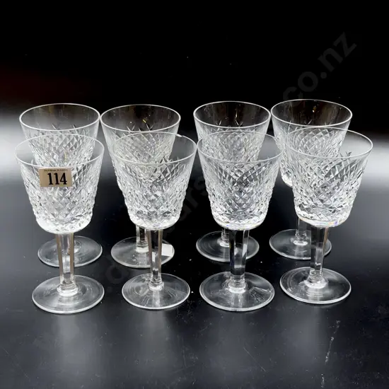 Waterford - Eight Crystal White Wine Glasses