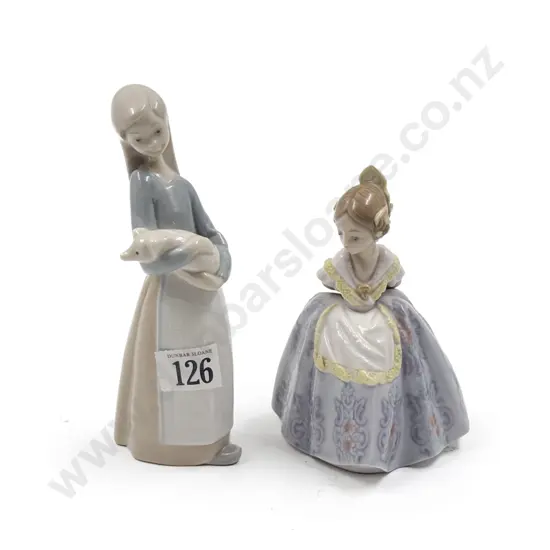 Two Small Lladro Young Girl Figures