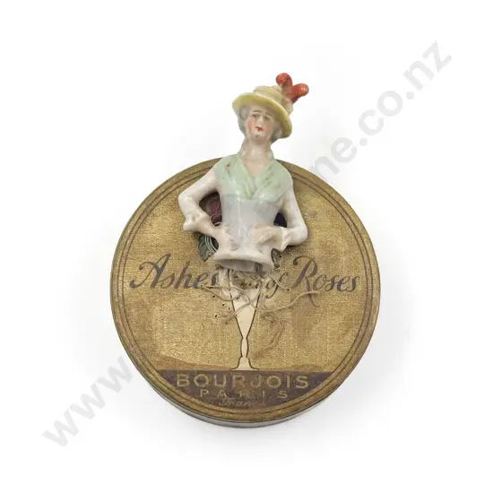 Art Deco Powder Box with Attached China Half Head