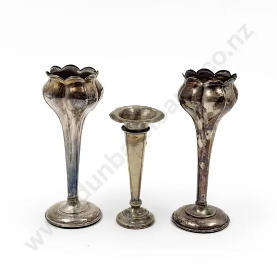 Two S/S Tulip Vases (Weighted) and S/P Vase