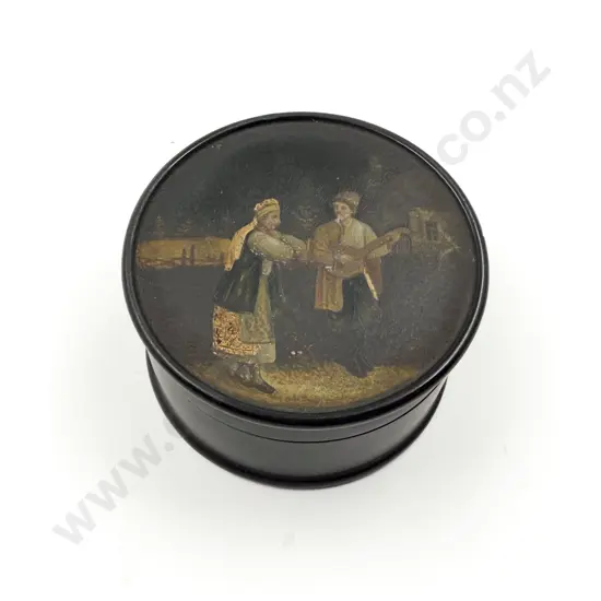 C19th European Painted Snuff Box