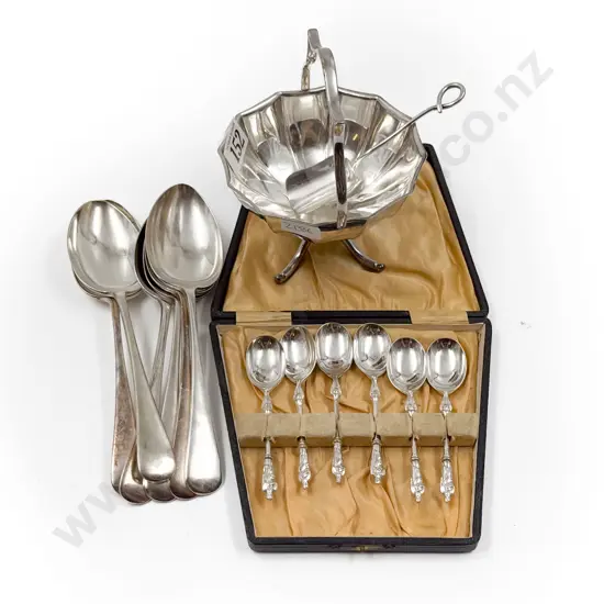 S/P Table Spoons with Coffee Spoons and Sugar Basin