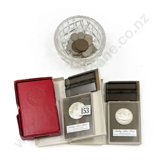 Post Office Savings Bank with Two S/S Medallions and Coinage