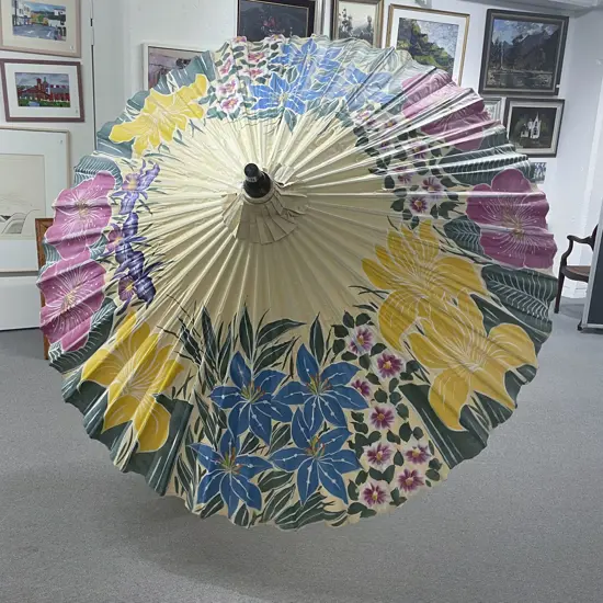 Chinese Hand Painted Sun Umbrella