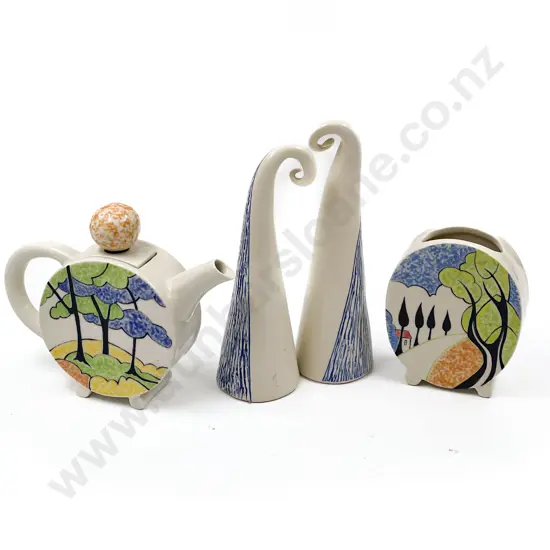 Joyce Bagley Tea Pot Vase And Two Forms