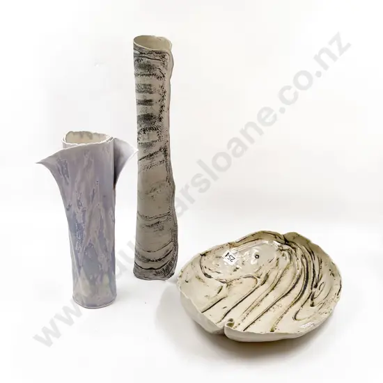 NZ Pottery Leaf Dish Evelyn Kelly Vase & Other