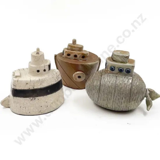 Three Ceramic Tug Boats (one A/f)