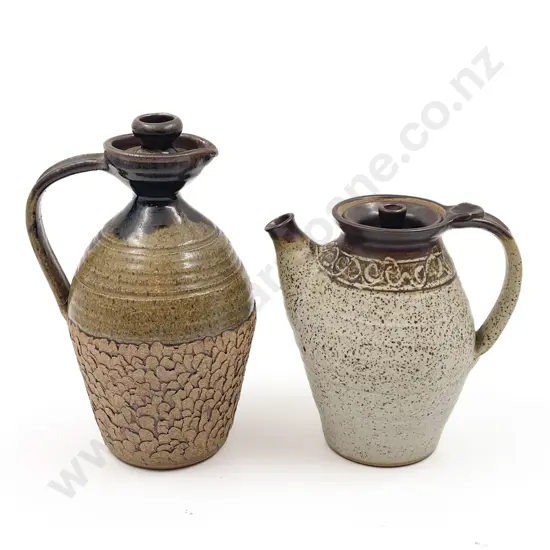 NZ  Pottery Lidded Water Jug and Coffee Pot