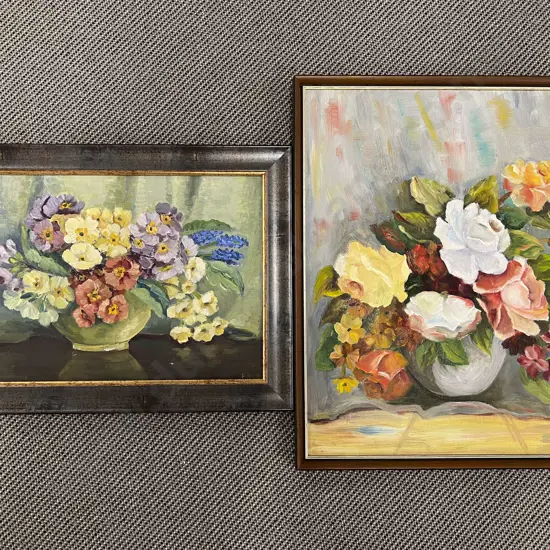 Two F. Nash Floral Still Life Oils