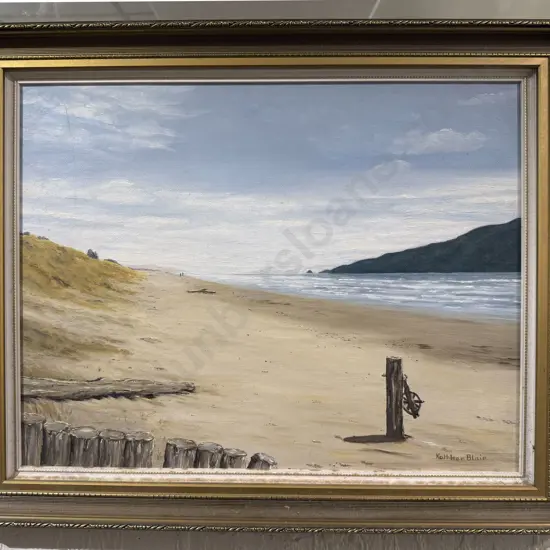 Kathleen Blair - "Waikane Beach" - Oil on Board
