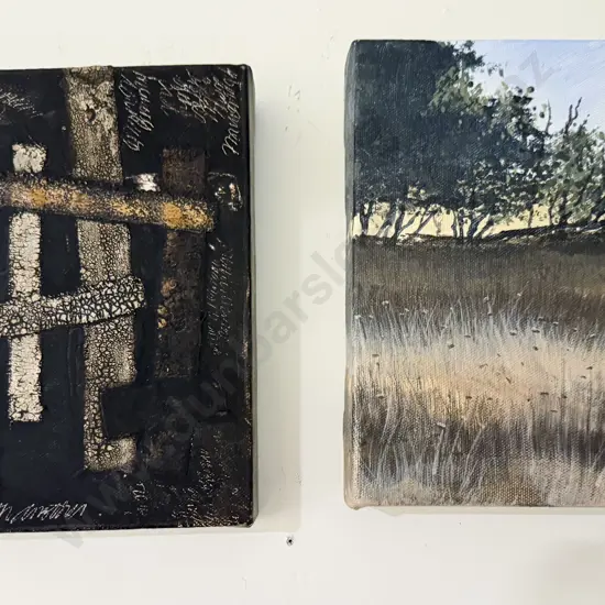 Kevin Hislop - "Tiger Hill" - Oil on Canvas together with Gail Gauldie Mixed Media Work