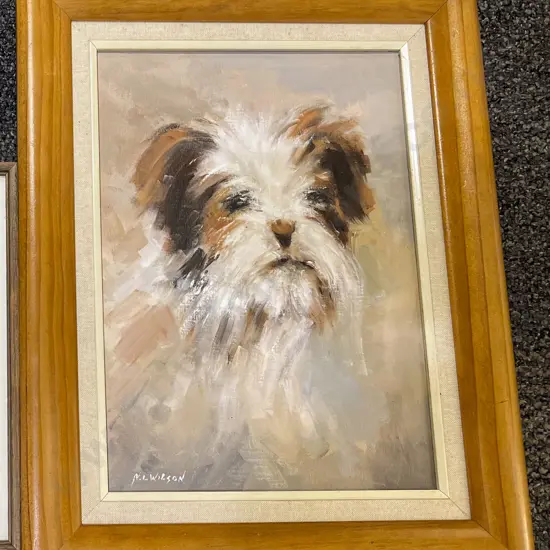 N.L. Wilson - "Portrait of Dog" - Oil on Board