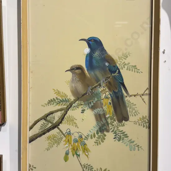 Unsigned NZ Native Bird Study - Textile Mixed Media