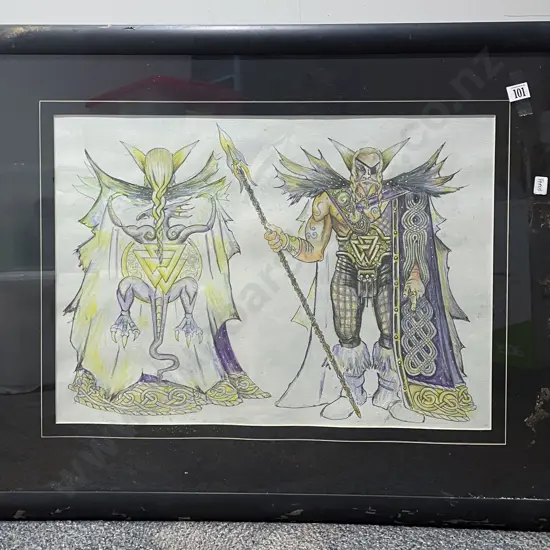 Two Fantasy Caricatures on Paper