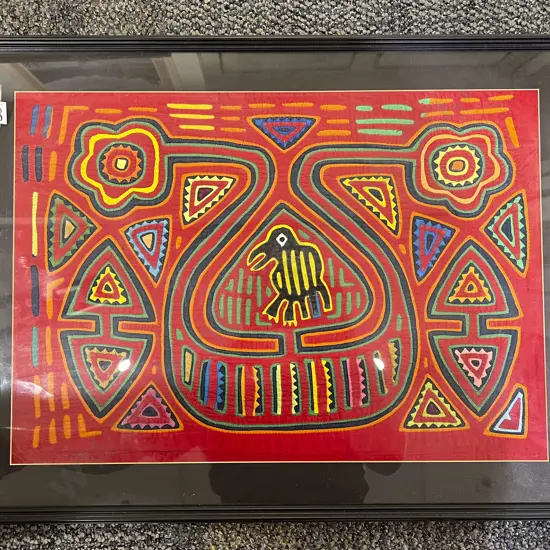 Framed Mola Textile Work