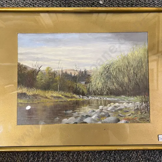 J. D. Perrett - Vintage Riverscape - Oil
