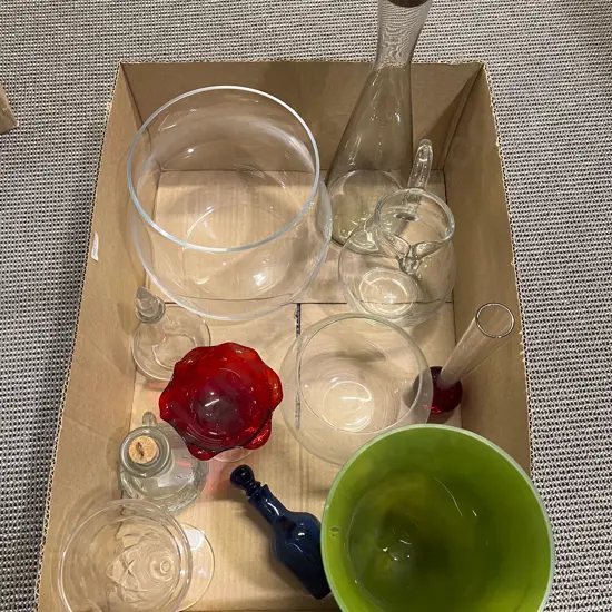 Box of Assorted Glassware