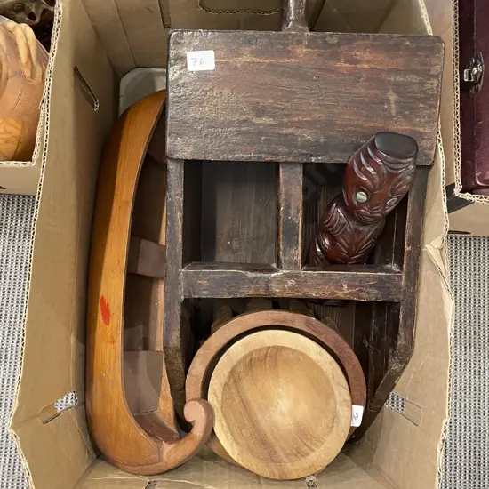 Vintage Grain Sifter & Assorted Woodware