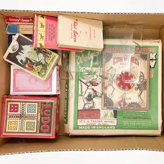 Quantity of Assorted Vintage Playing Cards & Games incl The Cog Wheel Puzzle