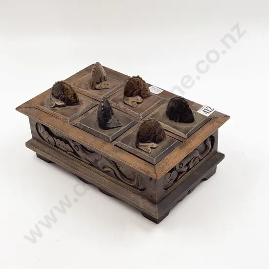 Small Wooden Multi Compartment Trinket Box
