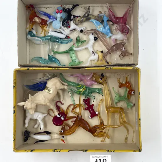 Quantity of Assorted Art Glass Small Animal Ornaments