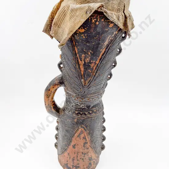 Handled Tribal Drum with Snakeskin Top