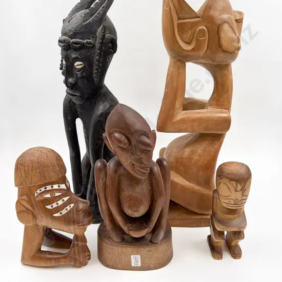 Five Assorted Carved Figures