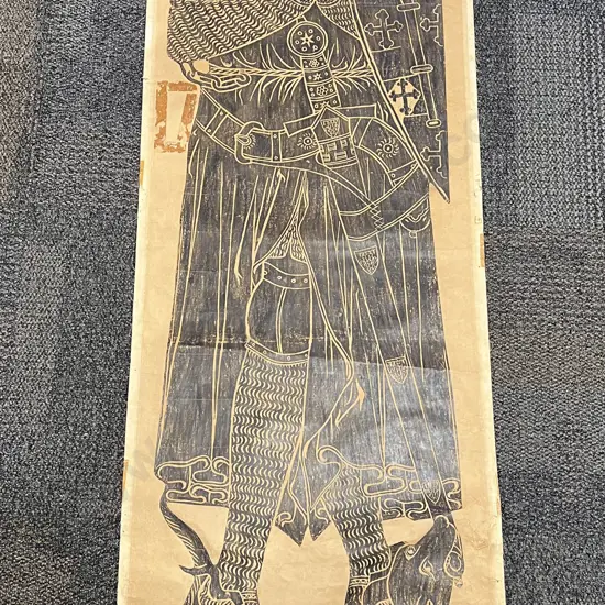 Vintage Brass Rubbing on Canvas