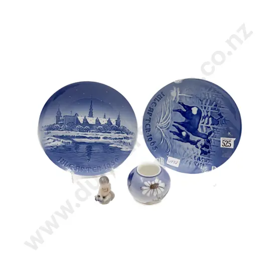 Small Royal Copenhagen Mermaid Figurine together with RC Pot & Two B&G Plates