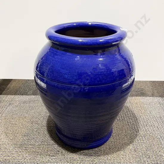 Morris & James Blue Glazed Terracotta Garden Pot