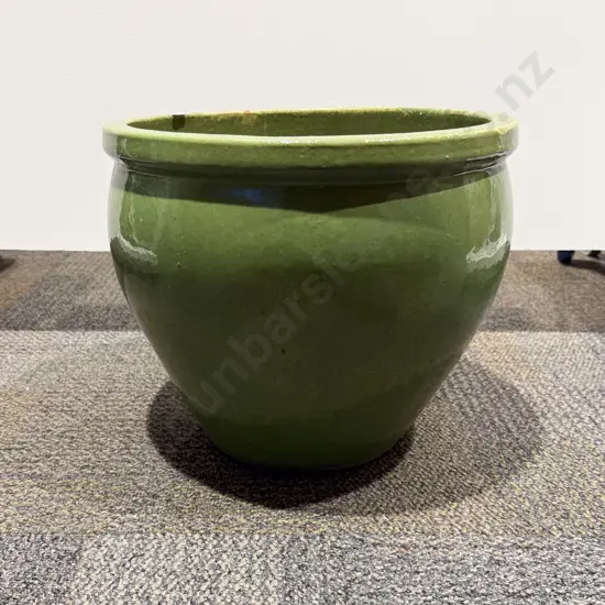 Green Glazed Terracotta Garden Pot